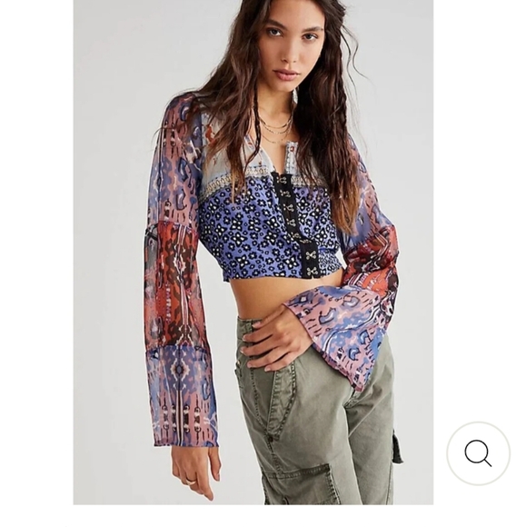 Free People Walk That Way Printed Top - Picture 3 of 9